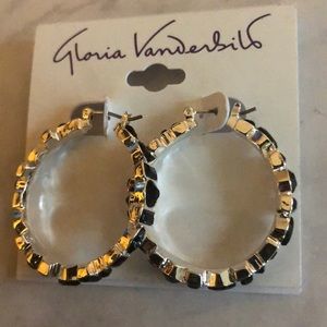 Gloria Vanderbilt hoop earrings with black detail